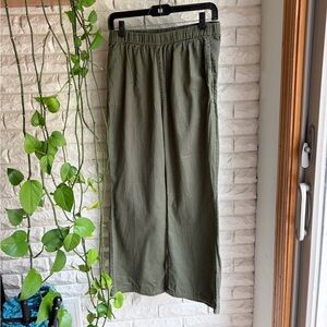 American Eagle Outfitters Olive Green Wide-Leg Joggers
